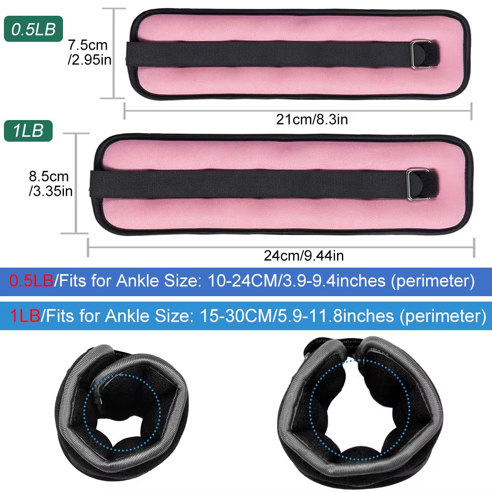 1 Pair Ankle Wrist Weights for Men and Women, (0.25Kg/0.5Kg Each Pack) Leg Arm Wrist Weights with Adjustable Strap for Fitness