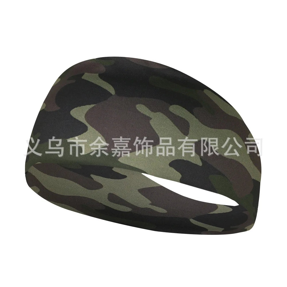 High Elastic Mens Sports Sweatband Headband Print Gym Running Tennis Headwrap Breathable Outdoor Sports Headband Yoga Hair Band
