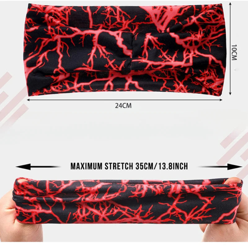 High Elastic Mens Sports Sweatband Headband Print Gym Running Tennis Headwrap Breathable Outdoor Sports Headband Yoga Hair Band