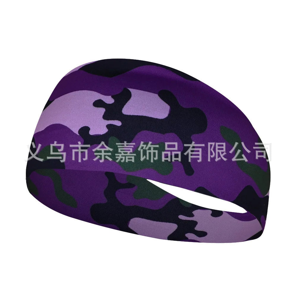 High Elastic Mens Sports Sweatband Headband Print Gym Running Tennis Headwrap Breathable Outdoor Sports Headband Yoga Hair Band