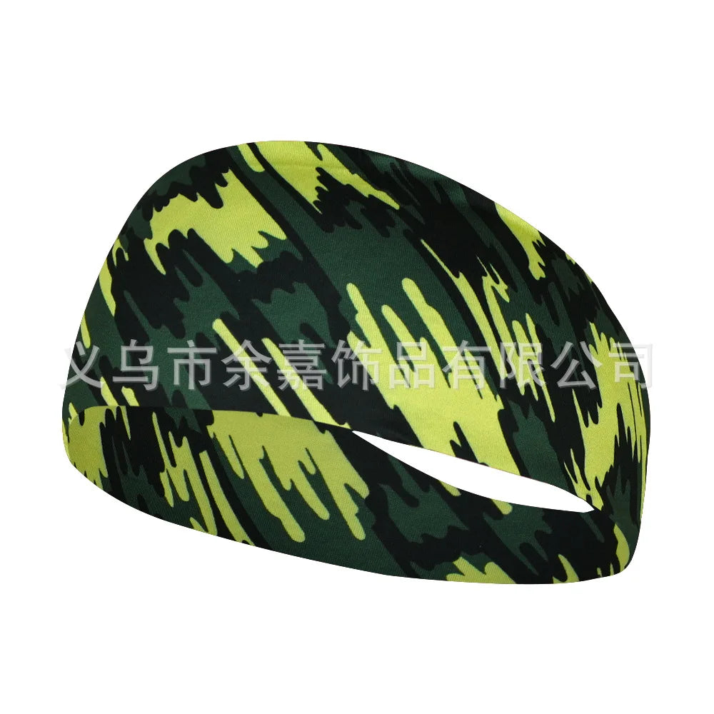 High Elastic Mens Sports Sweatband Headband Print Gym Running Tennis Headwrap Breathable Outdoor Sports Headband Yoga Hair Band