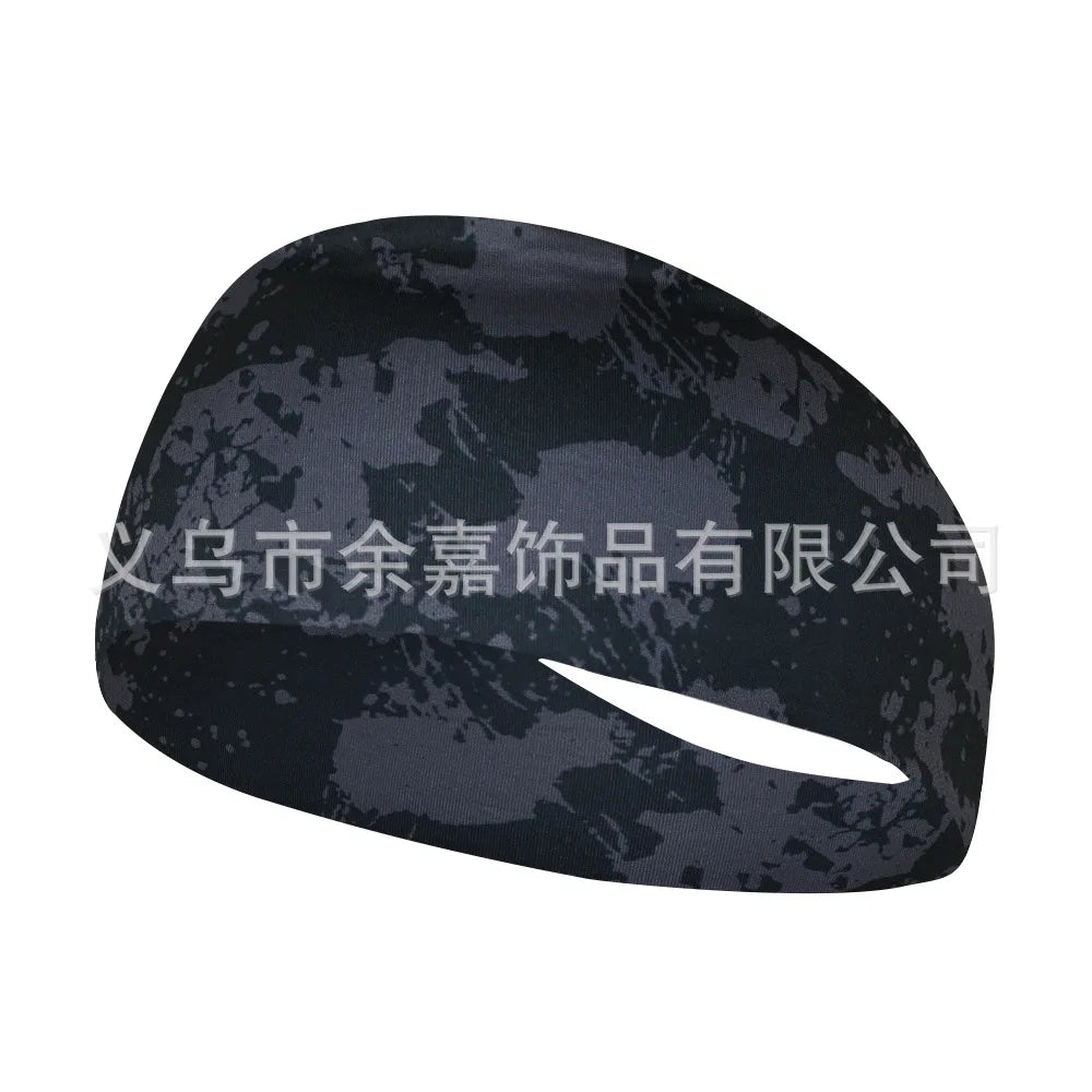 High Elastic Mens Sports Sweatband Headband Print Gym Running Tennis Headwrap Breathable Outdoor Sports Headband Yoga Hair Band