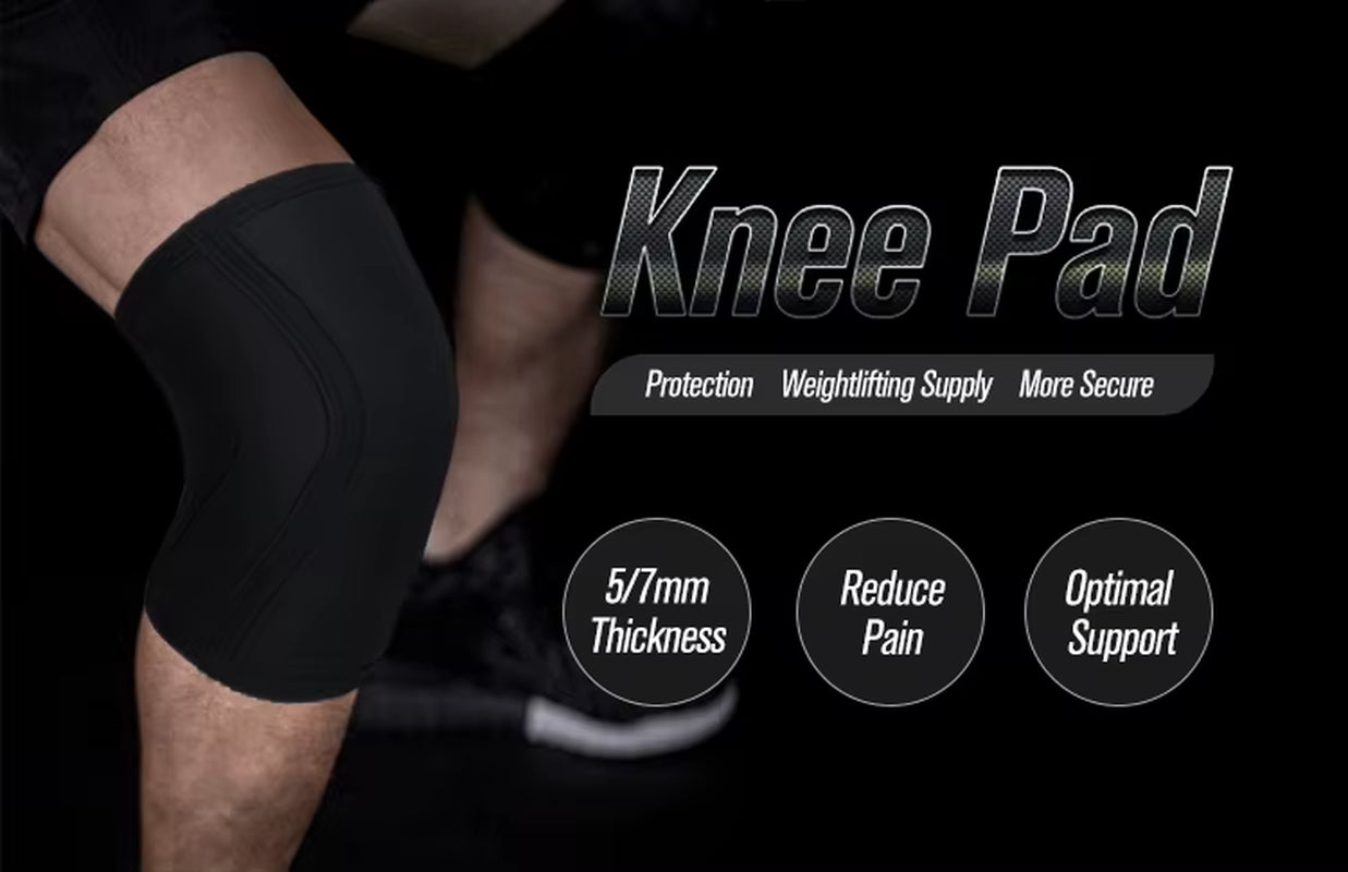 7Mm Weightlifting Crossfit Powerlifting Gym Knee Squat Sleeves Neoprene Compression Knee Pads Protector Support for Powerlifting