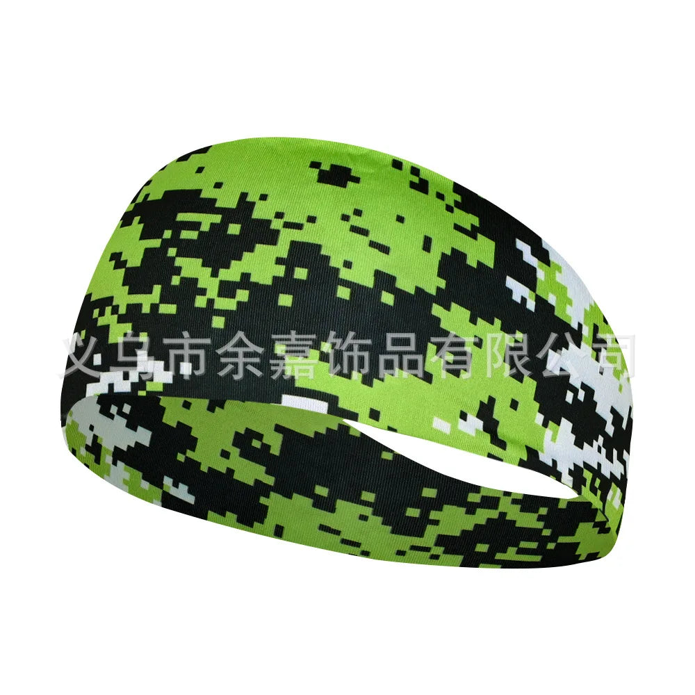 High Elastic Mens Sports Sweatband Headband Print Gym Running Tennis Headwrap Breathable Outdoor Sports Headband Yoga Hair Band